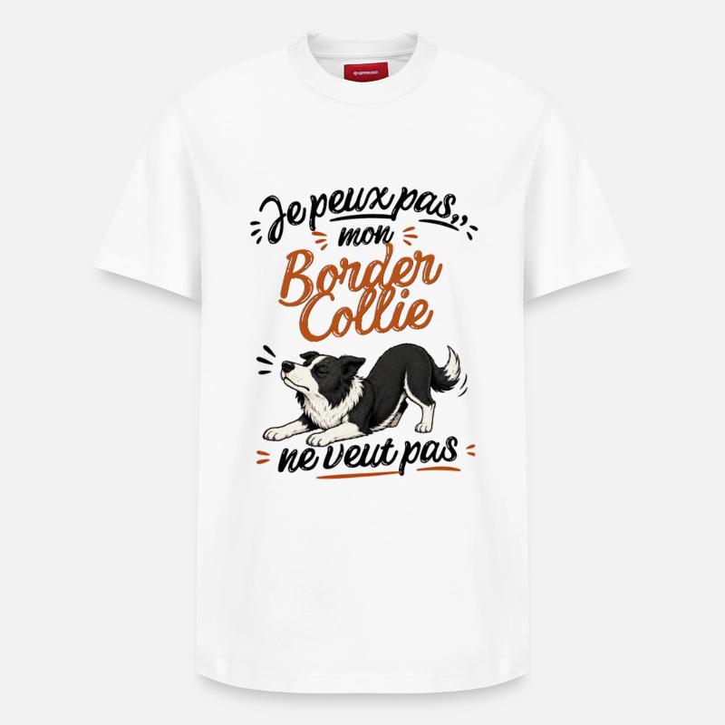 Border Collie Décontracté Illustré - T-shirt unisexe décontracté en coton Supima – de SPREAD - blanc