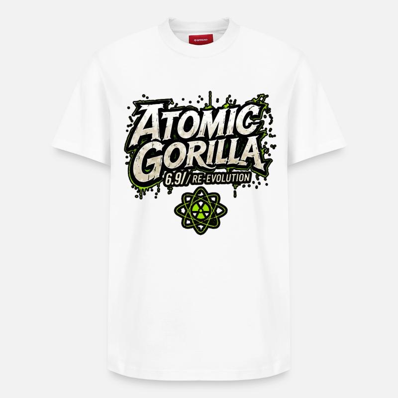 Atomic Gorilla Re-Evolution - Relaxed Unisex Supima Cotton T-Shirt – by SPREAD - white