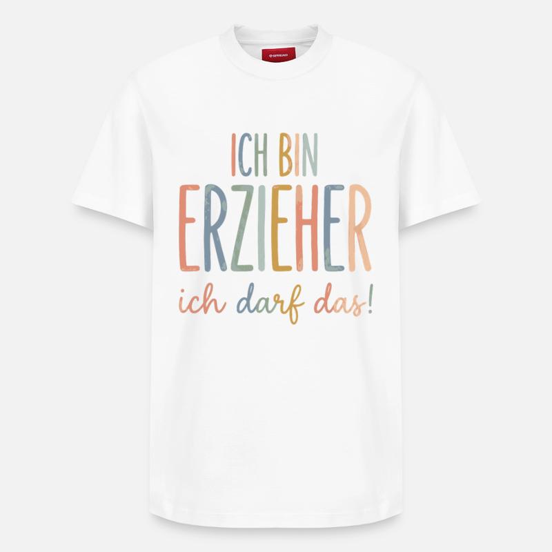 Ich bin erzieher ich darf das - Relaxed Unisex Supima Cotton T-Shirt – von SPREAD - Weiß