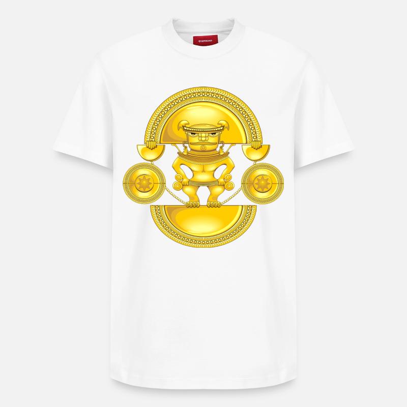 Le chaman doré - T-shirt unisexe décontracté en coton Supima – de SPREAD - blanc