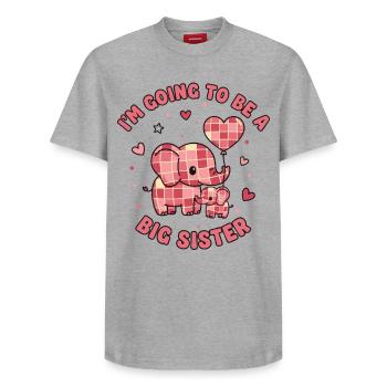 Gender reveal Im Going To Be A Big Sister Baby - Relaxed Unisex Supima Cotton T-Shirt – by SPREAD - white - Front - AI Model Female 172 dark (172cm) & AI Model Male 185 dark (185cm)