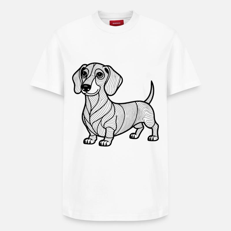 Teckel - T-shirt unisexe décontracté en coton Supima – de SPREAD - blanc