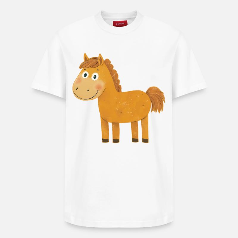Cheval - T-shirt unisexe décontracté en coton Supima – de SPREAD - blanc