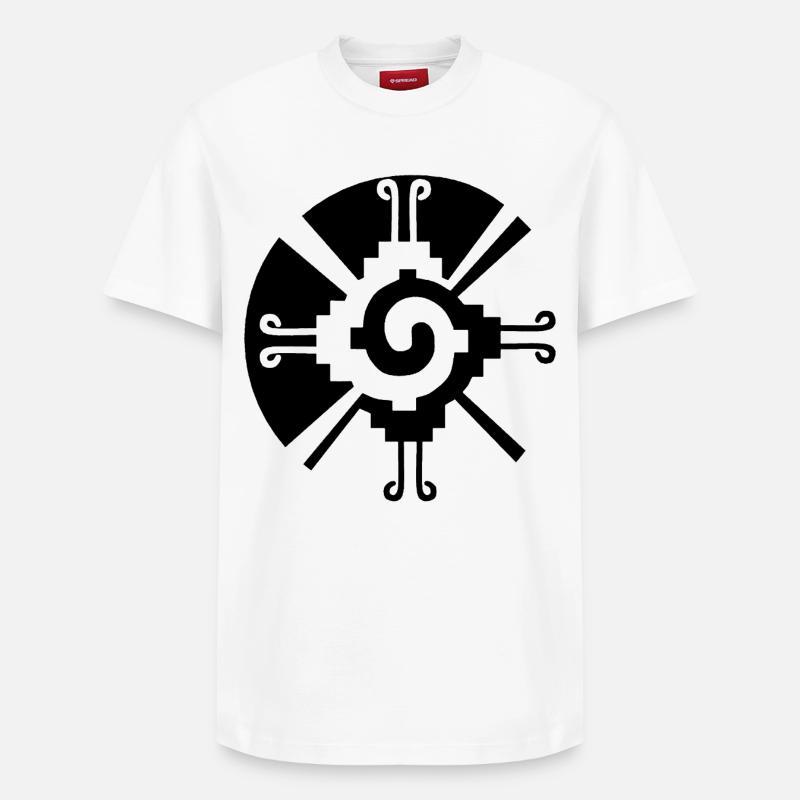 Solar Geometric Pattern (Black) - Relaxed Unisex Supima Cotton T-Shirt – by SPREAD - white