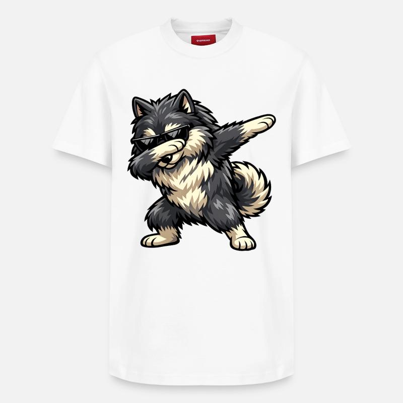 Dab Wolfspitz - T-shirt unisexe décontracté en coton Supima – de SPREAD - blanc