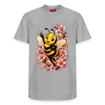 abeille, apiculteur, nid d’abeille, fleurs, insecte des prairies, - T-shirt unisexe décontracté en coton Supima – de SPREAD - blanc - Devant - AI Model Female 172 dark (172cm) & AI Model Male 185 dark (185cm)