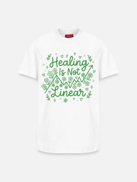 Mental Health Healing Is Not Linear - Relaxed Unisex Supima Cotton T-Shirt – by SPREAD - white