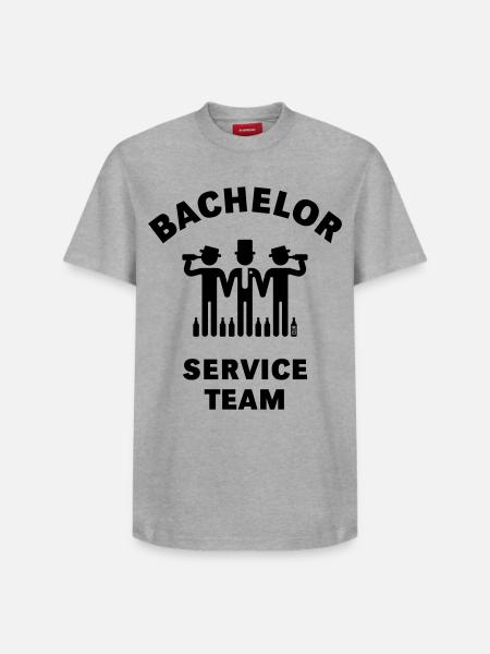 Junggesellen-Service-Team (Bräutigam / Junggesellenabschied / Schwarz) - Relaxed Unisex Supima Cotton T-Shirt – von SPREAD - Weiß