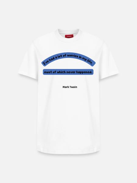 Funny Mark Twain Quote - Relaxed Unisex Supima Cotton T-Shirt – by SPREAD - white