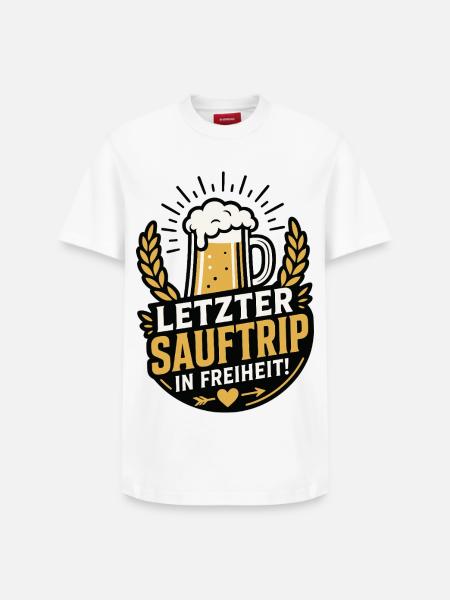 Letzter Sauftrip in Freiheit JGA - Relaxed Unisex Supima Cotton T-Shirt – von SPREAD - Weiß