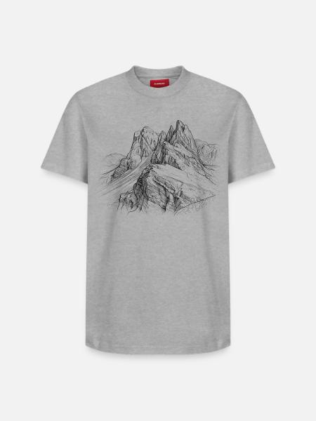Secada Silhouette | Odle Dolomites Design | - Relaxed Unisex Supima Cotton T-Shirt – by SPREAD - white