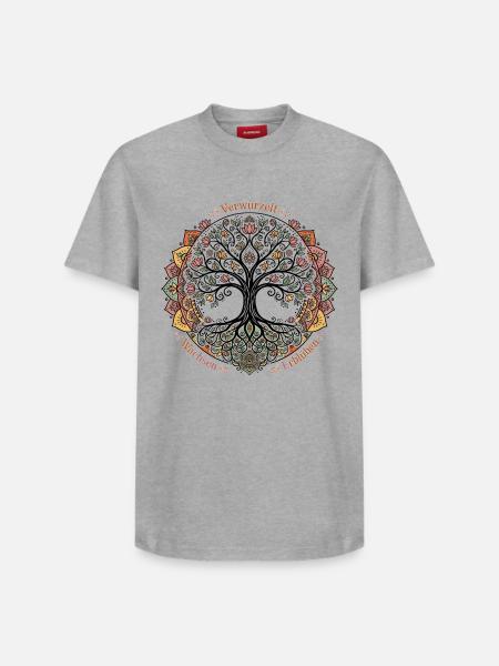 Verwurzelt Wachsen Erblühen Bunt Baum - Relaxed Unisex Supima Cotton T-Shirt – von SPREAD - Weiß