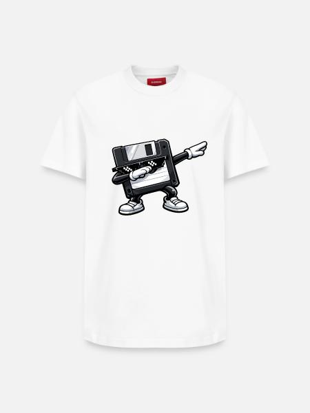 Dabbing Floppy Disk - Relaxed Unisex Supima Cotton T-Shirt – von SPREAD - Weiß