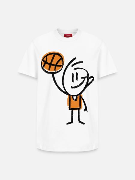 Basketball Basketballer - Relaxed Unisex Supima Cotton T-Shirt – von SPREAD - Weiß
