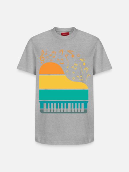 Piano Piano Musician Gift Gift Idea - Relaxed Unisex Supima Cotton T-Shirt – by SPREAD - white