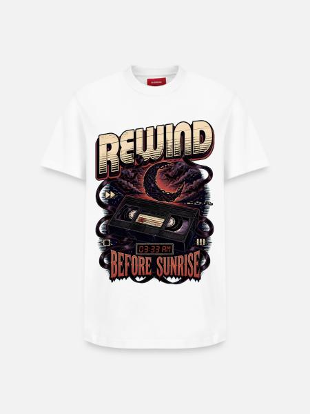 Rewind Before Sunrise Cassette - Relaxed Unisex Supima Cotton T-Shirt – by SPREAD - white