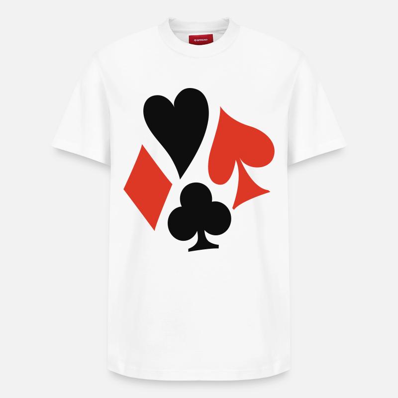 poker signs - T-shirt unisexe décontracté en coton Supima – de SPREAD - blanc