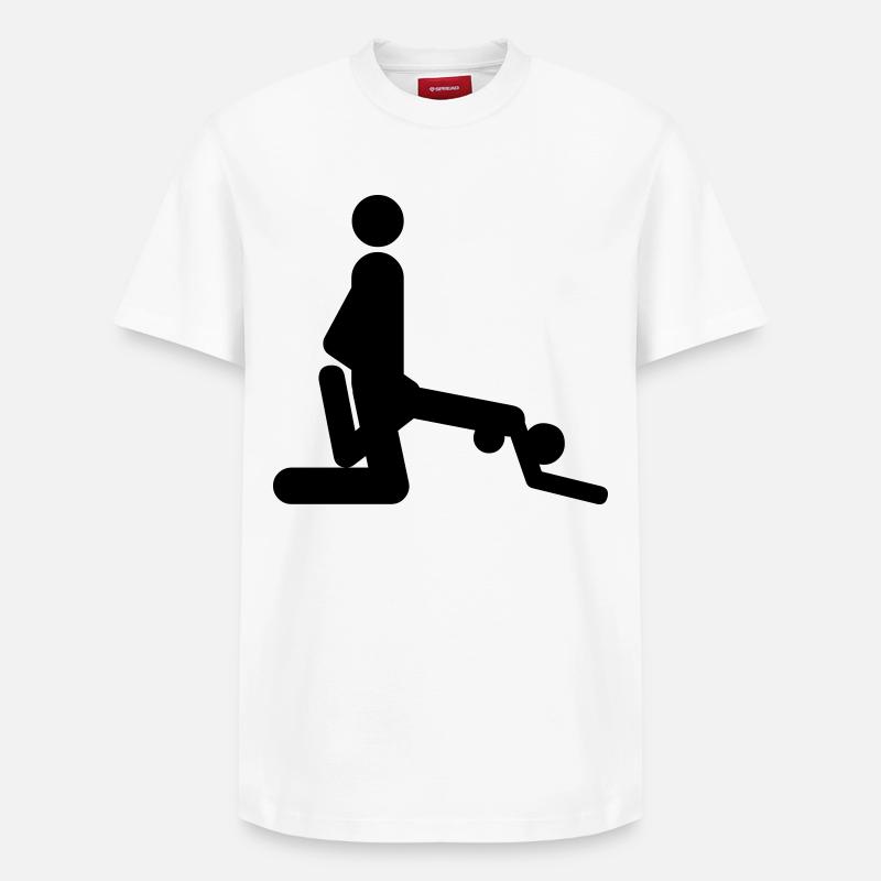 Position de baiser - T-shirt unisexe décontracté en coton Supima – de SPREAD - blanc