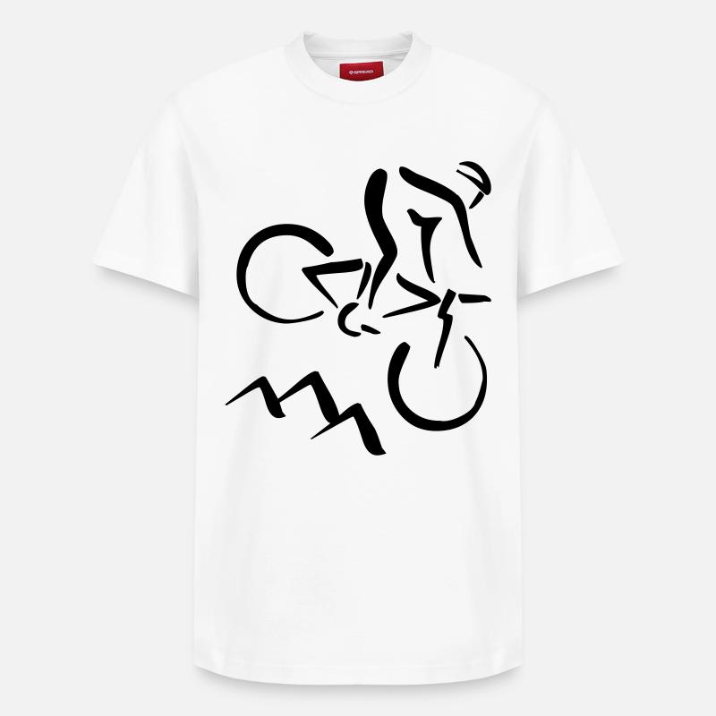 Mountainbiker - Relaxed Unisex Supima Cotton T-Shirt – von SPREAD - Weiß