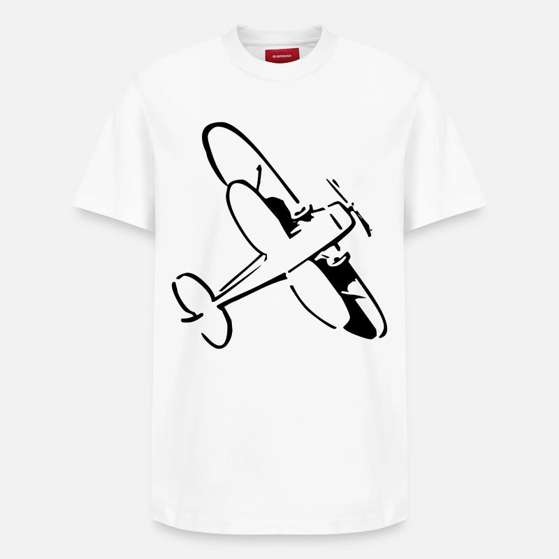 FLUGZEUG - T-shirt unisexe décontracté en coton Supima – de SPREAD - blanc