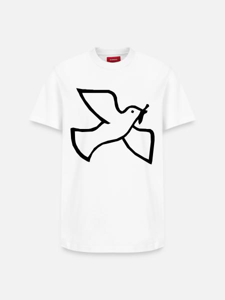 Friedenstaube - Relaxed Unisex Supima Cotton T-Shirt – von SPREAD - Weiß
