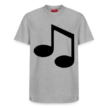 Note de musique - T-shirt unisexe décontracté en coton Supima – de SPREAD - blanc - Devant - AI Model Female 172 dark (172cm) & AI Model Male 185 dark (185cm)