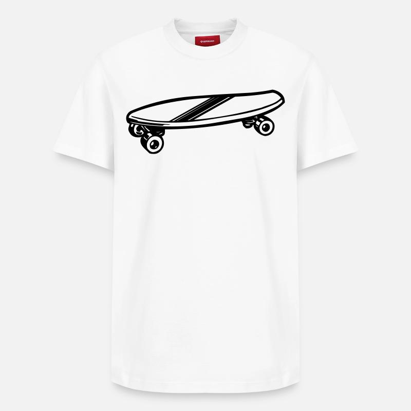 Planche à roulettes - T-shirt unisexe décontracté en coton Supima – de SPREAD - blanc
