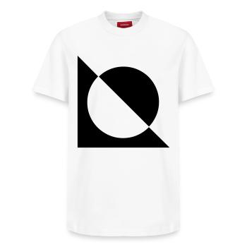 Schwarz und Weiss - Relaxed Unisex Supima Cotton T-Shirt – von SPREAD - Weiß - Vorne - AI Model Female 172 dark (172cm) & AI Model Male 185 dark (185cm)