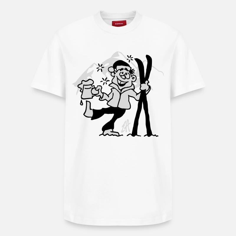 Apres-ski - T-shirt unisexe décontracté en coton Supima – de SPREAD - blanc