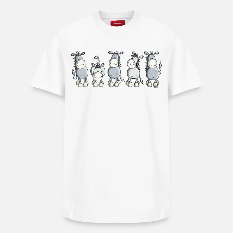 Funny Esel - Hausesel - Relaxed Unisex Supima Cotton T-Shirt – von SPREAD - Weiß