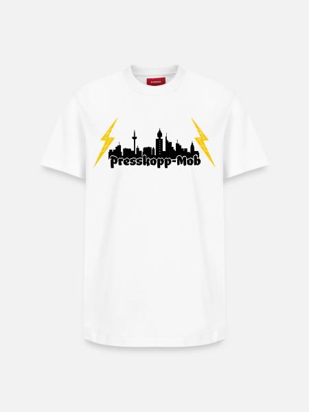 Presskopp Mob - ffm Skyline - Relaxed Unisex Supima Cotton T-Shirt – von SPREAD - Weiß