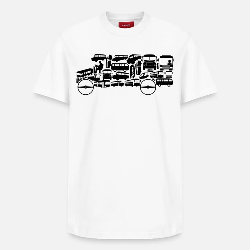 Bus - T-shirt unisexe décontracté en coton Supima – de SPREAD - blanc