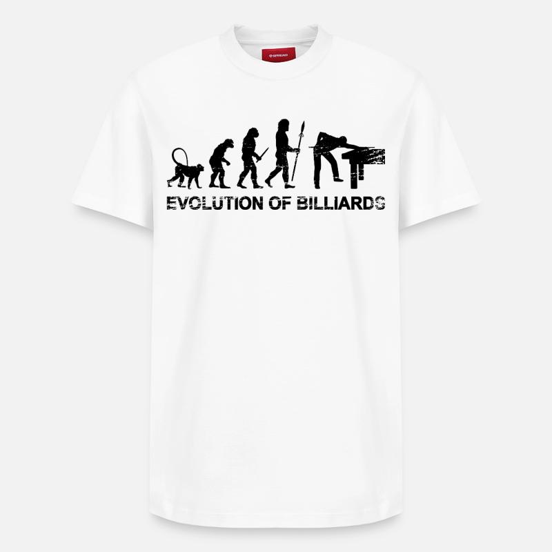 Billard Evolution - Relaxed Unisex Supima Cotton T-Shirt – von SPREAD - Weiß