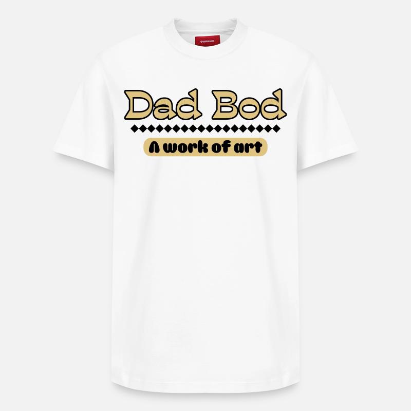 Dad Bod – Kunstvolles Statement für Väter - Relaxed Unisex Supima Cotton T-Shirt – von SPREAD - Weiß