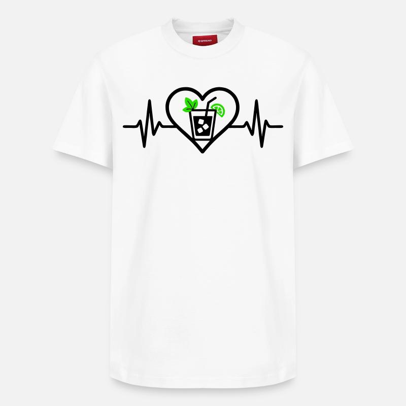 Cocktail apéritif Mojito Heart - T-shirt unisexe décontracté en coton Supima – de SPREAD - blanc