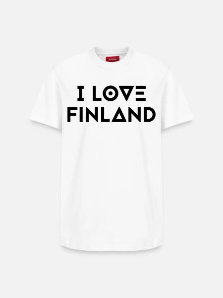 I LOVE FINLAND - Relaxed Unisex Supima Cotton T-Shirt – by SPREAD - white