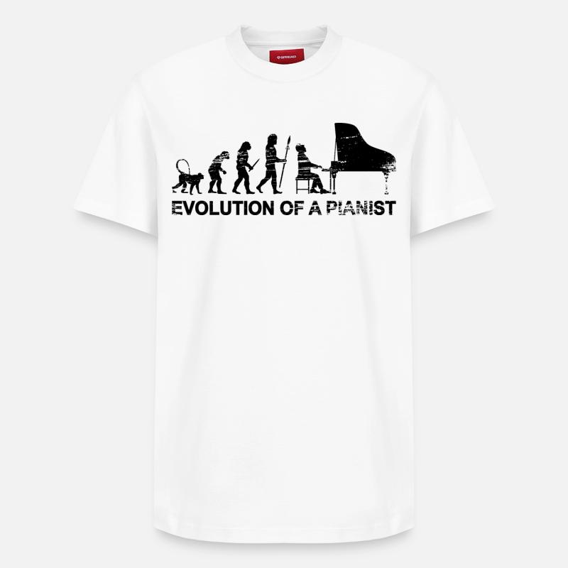 Développement d’un pianiste - T-shirt unisexe décontracté en coton Supima – de SPREAD - blanc