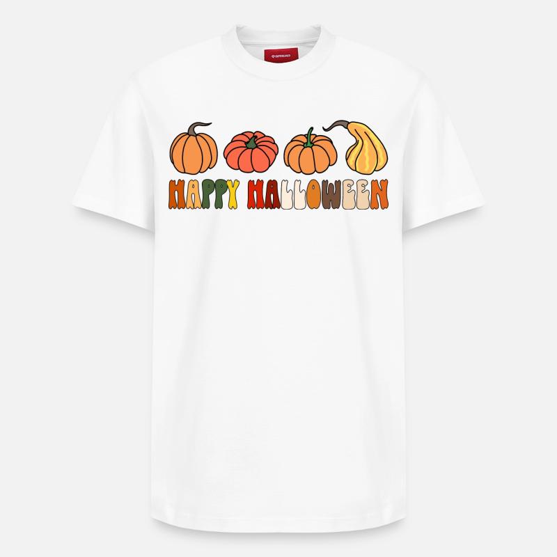 Happy Halloween - Relaxed Unisex Supima Cotton T-Shirt – von SPREAD - Weiß
