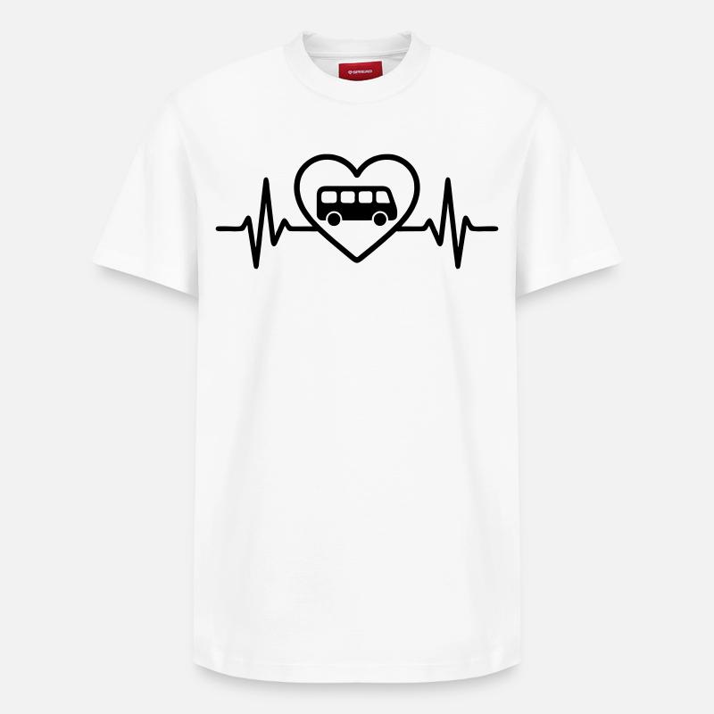 Chauffeur de bus Heart - T-shirt unisexe décontracté en coton Supima – de SPREAD - blanc
