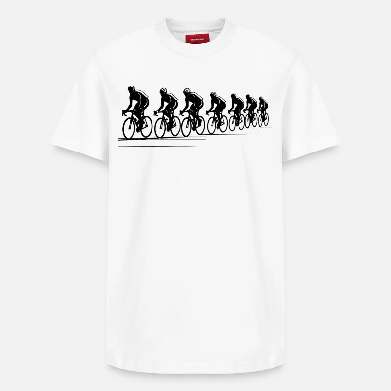 Radfahrer Zeichnung - Relaxed Unisex Supima Cotton T-Shirt – von SPREAD - Weiß