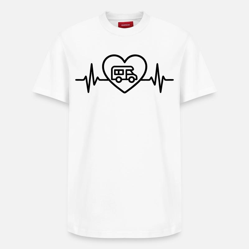 Wohnmobil Herz Vanlife Reise - Relaxed Unisex Supima Cotton T-Shirt – von SPREAD - Weiß