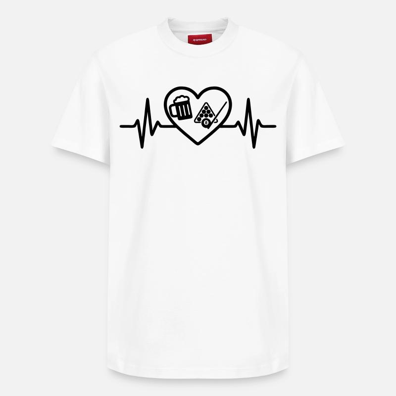Heart Billiard Beer - Relaxed Unisex Supima Cotton T-Shirt – by SPREAD - white