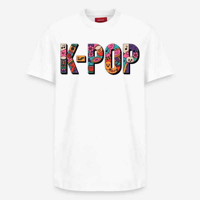 K-POP : Doodle Pop - T-shirt unisexe décontracté en coton Supima – de SPREAD - blanc