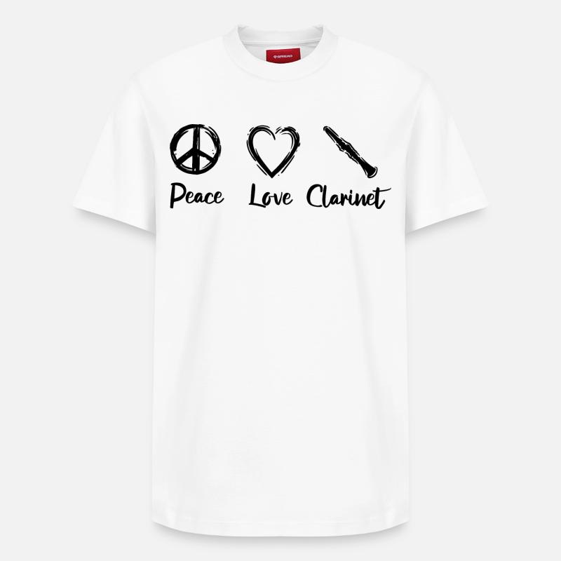 J’adore la clarinette - T-shirt unisexe décontracté en coton Supima – de SPREAD - blanc