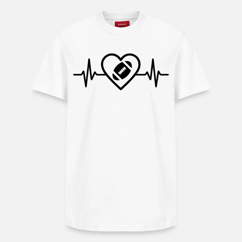 Cœur de rugby - T-shirt unisexe décontracté en coton Supima – de SPREAD - blanc