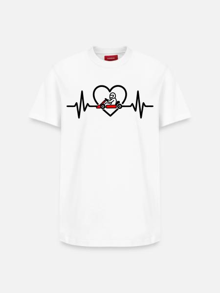 Herz Kart – Passion Racing - Relaxed Unisex Supima Cotton T-Shirt – by SPREAD - white