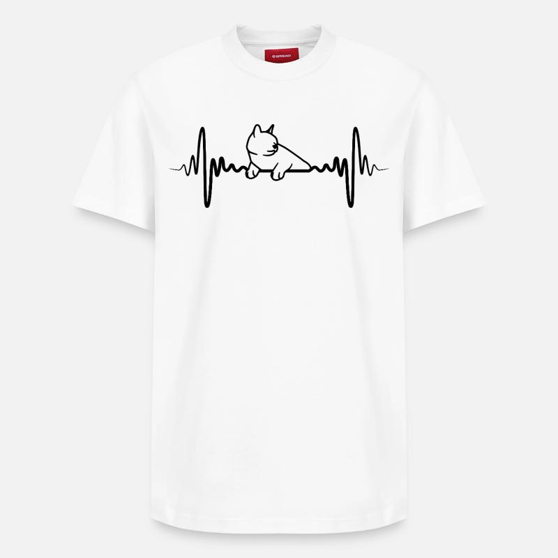 Ligne Cœur de Chat - T-shirt unisexe décontracté en coton Supima – de SPREAD - blanc