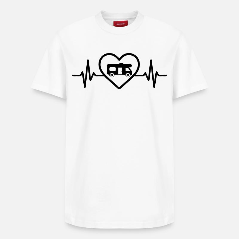 Camping-car Cœur Voyage - T-shirt unisexe décontracté en coton Supima – de SPREAD - blanc