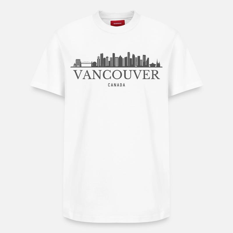 Vancouver Canada, silhouette de Vancouver - T-shirt unisexe décontracté en coton Supima – de SPREAD - blanc