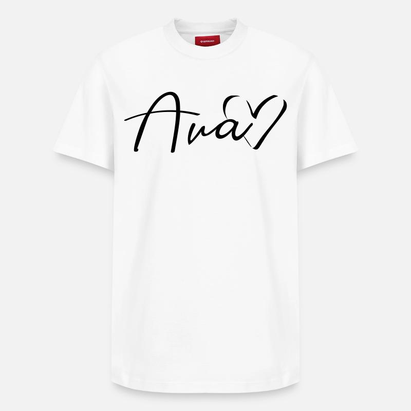 Ava Name First Name - Relaxed Unisex Supima Cotton T-Shirt – by SPREAD - white